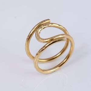 Latest Design Minimalist Spiral <b>Ring</b> Dainty <b>Brass</b> <b>Ring</b> Women 18k Gold Plated Geometric Wire Jewelry Open Band Wholesale/OEM/ODM - Product Image 5