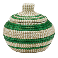 Ensemble de 2 boîtes en herbe de mer avec couvercle, boîte de rangement artisanale, écologique, naturelle, décoration intérieure et extérieure, vente en gros du Vietnam