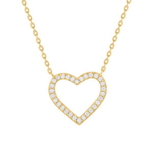 Chaîne pendentif en forme de coeur Rikhava avec diamants ronds de haute qualité Pendentifs et breloques de mode élégants pour mariage et fiançailles - Product Image 4