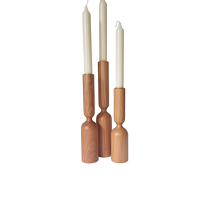Portavelas Decorativos de Madera Cónicos Hechos a Mano de Primera Calidad ROSHAN HANDICRAFTS, Laminación de 2 Colores para Mesa de Comedor de Cocina - Product Image 6