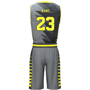 INDEX APPAREL Conjunto de Camiseta y Pantalones Cortos de Baloncesto Sublimados Personalizados para Hombre, Sin Mangas, Transpirables, Ajuste Atlético, Negro, Amarillo, Blanco - Product Image 5