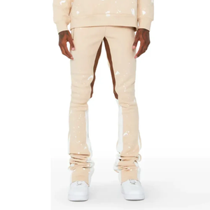 Pantalones de chándal personalizados de alta calidad, pantalones de chándal Acampanados para hombre, pantalones de chándal acampanados con pintura de grafiti de retazos para hombres - Product Image 4