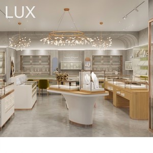LUX Trendy Glass Jewellery Store <b>Wall</b> <b>Display</b> <b>Cabinet</b> Fine Diamond Necklace Shop Furniture Jewelry <b>Display</b> Showcase for Sale - Product Image 1