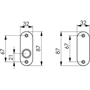 แผ่นปิดมือจับประตู รุ่น 479 โลหะผสมเบา F1 รูปวงรี 7 มม. AMF - Product Image 3