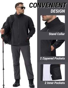 Men's <b>Fleece</b> <b>Lined</b> Softshell <b>Jacket</b> Waterproof Windbreaker Rain <b>Jacket</b> for Tactical Hiking <b>Fleece</b> <b>Lined</b> Windbreaker - Product Image 5