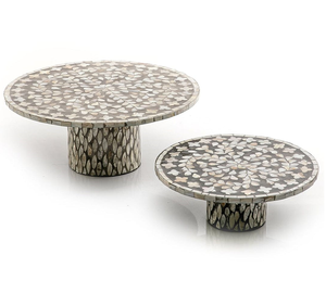 Base en résine de nacre de Collection personnalisée, support à Dessert/plateau à gâteaux à un niveau pour fête d'anniversaire et de mariage - Product Image 1