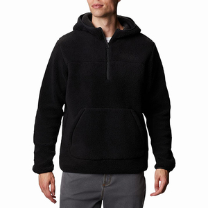 Sweats à capuche Sherpa noir pur demi-fermeture éclair à la mode confortable durable sweats à capuche Sherpa de haute qualité - Product Image 1