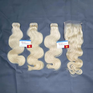 ผมต่อแบบ Body Wave 100% ไม่ผ่านการแปรรูป สีบลอนด์น้ำผึ้ง ผมแท้จากบราซิล สีบลอนด์ธรรมชาติแบบ Remy สำหรับผู้หญิงผิวสี - Product Image 1