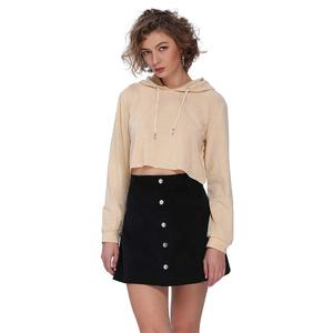 Jersey personalizado con capucha, Sudadera con capucha para mujer, 100% liso personalizado, Top corto de algodón, sudaderas con capucha y sudaderas para mujer, ropa de verano para mujer - Product Image 1