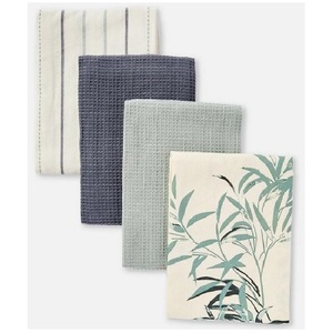 100% Blue White Printed Cotton Eco-Friendly Reusable Customizable <b>Kitchen</b> Tea Towel for Home & Hotel Use Wholesale - Product Image 5