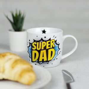 Taza Mágica de Cerámica Super Dad con Tapa, Capacidad de 200 ml/600 ml, Impresión por Sublimación, Diseño de Cómic, Segura para Usar, Regalo para el Día del Padre - Product Image 2
