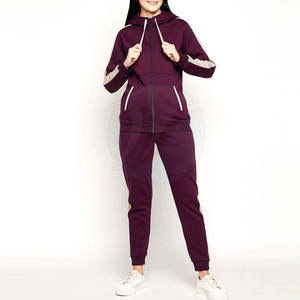 Ensemble 2 pièces personnalisé pour femmes Pull à demi fermeture éclair Survêtement Jogging Veste coupe-vent Pantalon deux pièces Ensemble 100% polyester - Product Image 1