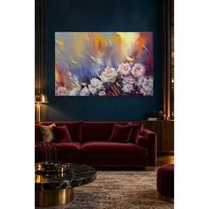 ภาพพิมพ์บนผ้าใบลายดอกกุหลาบสีขาวฟิดาในท่ามกลางสายลม - Product Image 2