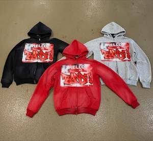 OEM/ODM Custom <b>Men's</b> Unisex Acid Wash Winter 100% Cotton 500gsm Fleece Oversized Plus Size <b>Pullover</b> Hoodie Streetwear Print Logo - Product Image 4