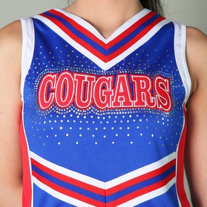 ชุดยูนิฟอร์มเชียร์ลีดเดอร์ผู้หญิงขายส่ง ผ้าสแปนเด็กซ์/โพลีเอสเตอร์ ปรับแต่งได้ สวมใส่สบาย คุณภาพสูง รับทำแบรนด์ตามสั่ง ลดราคา - Product Image 4