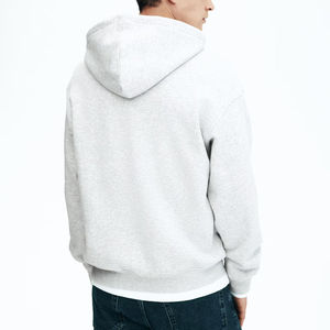 Sudadera con Capucha y Cremallera para Hombre, 100% Algodón, 380 GSM, Color Gris Jaspeado, Bordada y Personalizada, de Alta Calidad, Manga Larga, Informal, Precio al por Mayor - Product Image 3