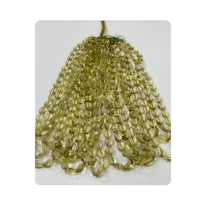 Cuentas de forma ovalada facetada de cuarzo limón Natural de grado AAA 6x8-9x13mm tamaño 14 pulgadas hebra de lujo de moda para la fabricación de joyas - Product Image 6