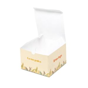 Caja de Cartón Reciclado Blanca de 15x15x10 cm - Caja para Pastel Aséptica con Relieve Personalizado - Product Image 3
