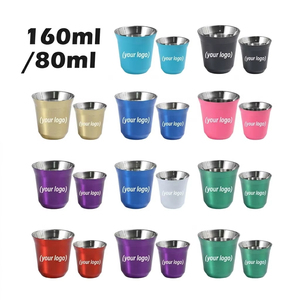 Tasse à expresso en acier inoxydable avec logo personnalisé, double paroi isolée, verre à shot, vente en gros - Product Image 5