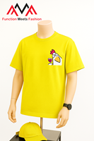 T-Shirt Homme Décontracté 65% Coton + 35% Spandex Imprimé Devant Graphique Manches Courtes Streetwear Beachwear Jaune Taille Régulière