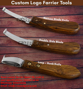 Outil de Faerrier de cheval de haute qualité petit couteau à sabot outils de ferrage Ovalshape Instruments vétérinaires avec poignée confortable en bois - Product Image 6