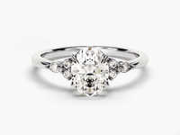 Bague de fiançailles élégante et tendance en diamant ovale cultivé en laboratoire, or rose, or blanc, argent, certifiée IGI, couleur D-E-F, pour femme