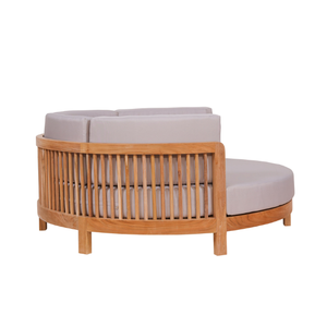 Muebles de Jardín para el Hogar, Sofá Hecho de Madera de Teca Maciza, Diseño Moderno con Estilo Redondo - Product Image 3