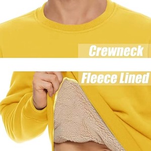 Jaune chaud Sherpa doublé sweats poids lourd à manches longues sous-vêtements hiver polaire pull pull - Product Image 5