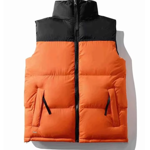Men's Customizable Classic Parka Sleeveless Puffer Vest Stand Winter Warmth Comfort Breathable High Street Style Front Jacket - Product Image 3