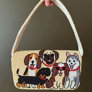 Sac fourre-tout personnalisé avec nom en perles, sac à main pour femmes, grand sac en perles, sac à main à prix de gros en provenance d'Inde - Product Image 1