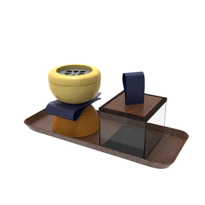 Luxury Wooden Aroma Burner Set with Reed Diffuser & Storage Box Decorative <b>Fragrance</b> Tray for Home & <b>Spa</b> - Product Image 2