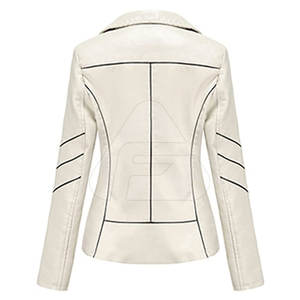Veste en cuir de mouton pour femme, personnalisable avec logo, pour l'hiver, décontractée, tendance, rembourrée en coton, col montant, tricotée, vente en gros - Product Image 3