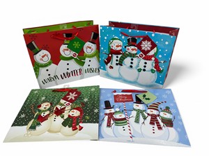 Sacs cadeaux en papier couché de Noël classiques élégants et élégants avec poignées faites à la main respectueux de l'environnement pour les occasions spéciales - Product Image 2