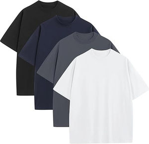 100% coton, T-shirt pour homme, coupe ample, imprimé T-shirts surdimensionnés pour hommes T-shirt en coton lourd col rond T-shirts à manches courtes - Product Image 3