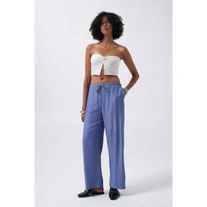Pantalones con Detalle de Cordones en la Cintura - Azul Claro - Azul Claro - Product Image 4