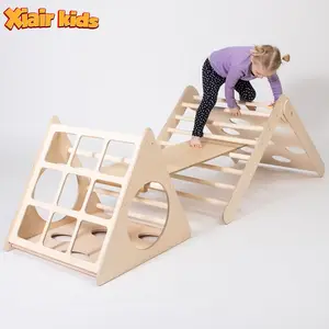 Xiair ילדים מתקפל מונטסורי Piklers טיפוס משולש מסגרת מקורה מגרש משחקים צעצועי ילדים עץ פיקלר משולש צעצועים