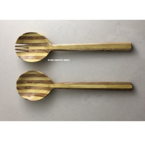 Salade en bois Sèvres Look créatif Maison et Fourchette de cuisine Mains de salade en bois Qualité supérieure Taille personnalisée Ensemble de service à salade - Product Image 5