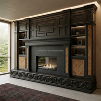 Ensemble de canapés en bois de palissandre néoclassique sur mesure avec base sculptée et table basse pour projets de villas et d'hôtels de luxe