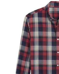 Camisa a cuadros para hombre, roja, azul marino, gris, de manga larga, informal, de franela de algodón, suave, cómoda, para uso diario, al por mayor - Product Image 3