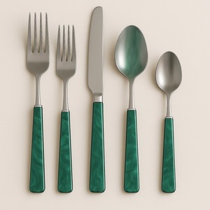 Ensemble de couverts en acier miroir rose rose vadrouille brillant poignée couverts en acier inoxydable 5 pièces dîner cuillère fourchette couteau vaisselle cuisine - Product Image 2