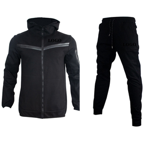 Conjunto Deportivo de Felpa Técnica de Algodón para Hombre de Invierno y Otoño con Sudadera con Capucha y Pantalones Jogger Tejidos para Entrenamiento - Product Image 2