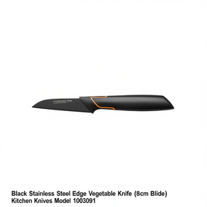 Black Stainless Steel Edge Vegetable <b>Knife</b> (8cm Blade) <b>Kitchen</b> <b>Knives</b> Model 1003091 - Product Image 2