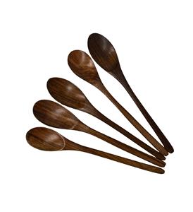 Lot de 5 cuillères en bois pour la cuisine, la maison, la nourriture, durable-Fait à la main-Matériau en bois-Couleur naturelle - Product Image 1