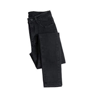 Jeans en denim pour femmes, style nouveau, vente chaude, coupe décontractée, taille haute, extensible, déchiré, droit - Product Image 3