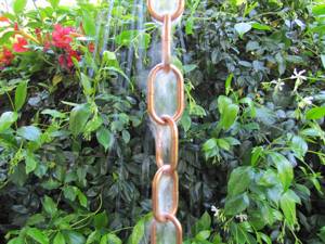 Cadena de lluvia de eslabones de cobre grande, elemento arquitectónico elegante, eslabones de cobre sólido vendidos por pie, incluye gancho en V, decoración Ideal para exteriores - Product Image 2