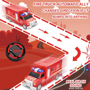 Véhicule de Secours Urbain Électrique en Promotion : Ambulance, Voiture de <span class=keywords><strong>Police</strong></span>, Camion de Pompiers avec Musique LED et Histoires, Roues Universelles, Jouet Camion de Pompiers Rouge - Product Image 2