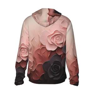Sudadera con capucha de poliéster estampado para mujer casual/streetwear/hombro caído/figuras/transpirable/ecológico/sudaderas con capucha de punto - Product Image 5