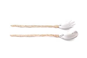 Juego de servir ensalada con diseño de corbata redonda Juegos de cubiertos de mango redondo largo Juegos de servir comida - Product Image 4