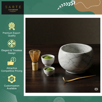 Bol à Matcha en Marbre de Luxe de Qualité Supérieure, Fourniture Directe Usine, Design Artisanal d'Inspiration Japonaise, Essentiel pour la Cérémonie du Thé