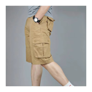 Customized Summer Cotton <b>Cargo</b> <b>Shorts</b> for Men <b>Boys</b> Casual Pocket Streetwear Plus Size Long <b>Shorts</b> Plain Dyed Knitted Weaving - Product Image 2